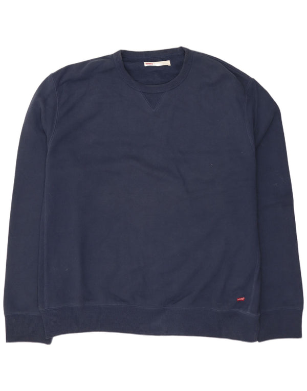 Felpa da uomo con vestibilità standard LEVI'S 2XL in cotone blu navy