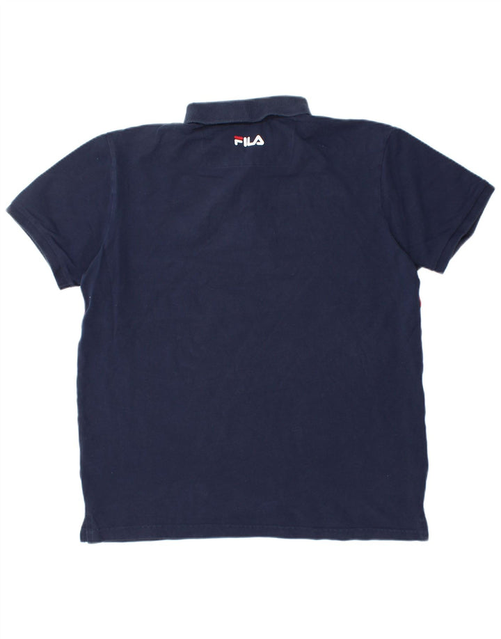 Polo da uomo Fila Large color block blu navy