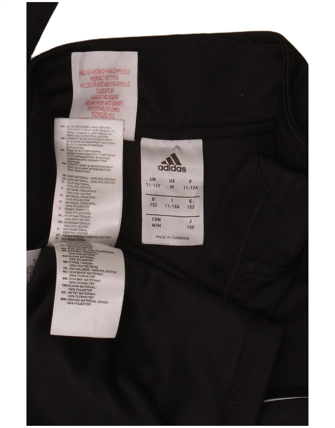 Top Adidas da ragazzo Climalite con zip e collo a maniche lunghe 11-12 anni in poliestere nero
