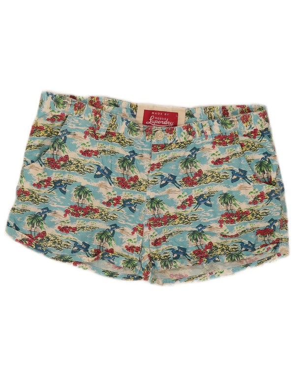 Pantaloncini da bagno da donna Superdry UK 14 medi multicolore floreale hawaiano