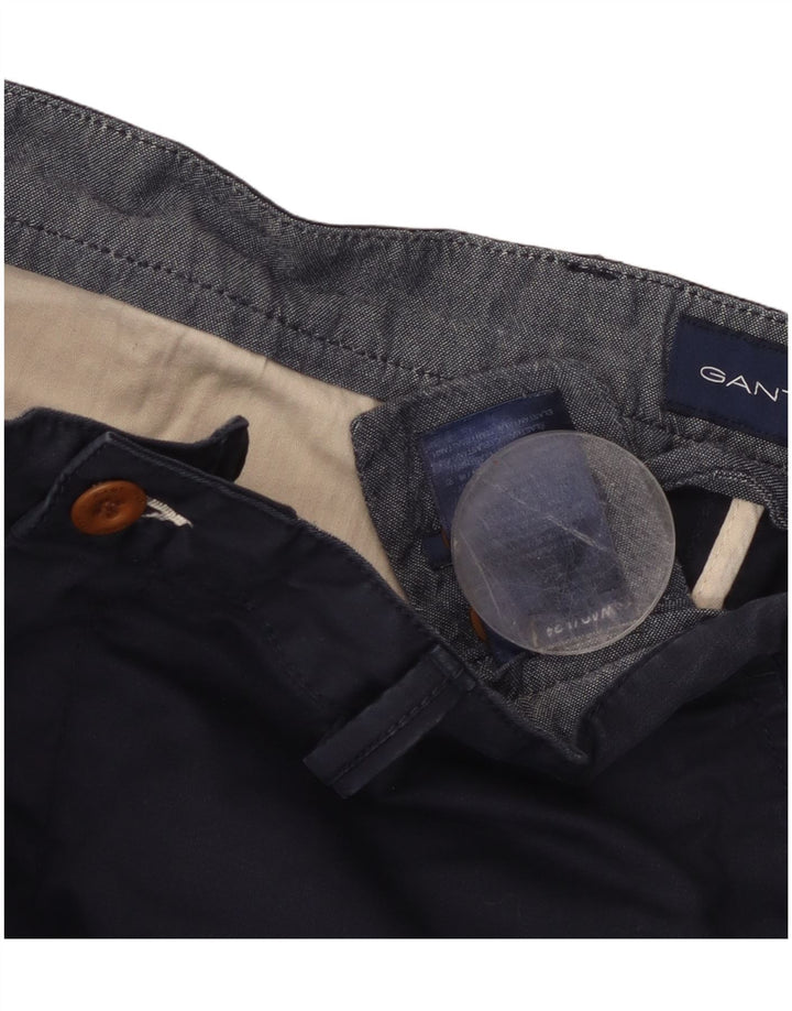 Pantaloni chino dritti da uomo GANT W40 L34 cotone blu navy