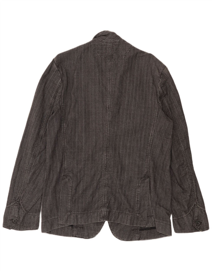 Giacca blazer da uomo a 2 bottoni Diesel UK 42 XL cotone a righe grigie
