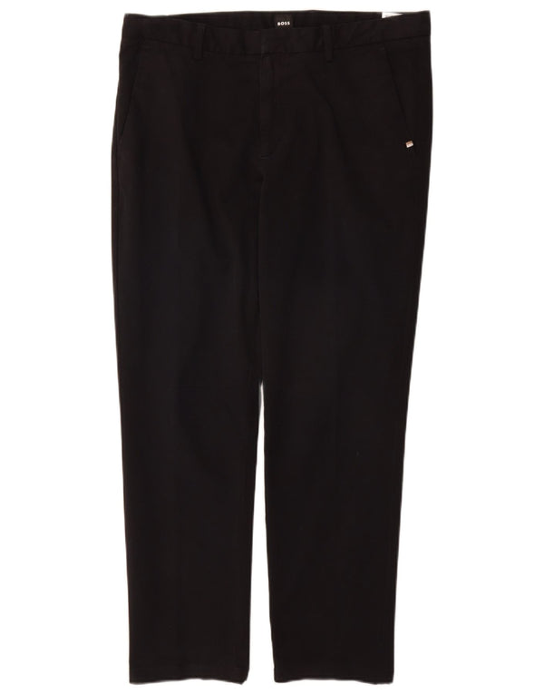 Pantaloni chino slim fit da uomo Hugo Boss EU 48 medio W32 L28 cotone nero
