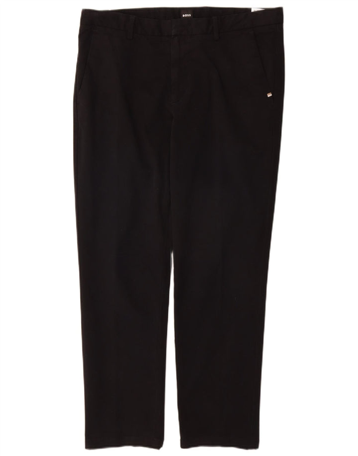 Pantaloni chino slim fit da uomo Hugo Boss EU 48 medio W32 L28 cotone nero