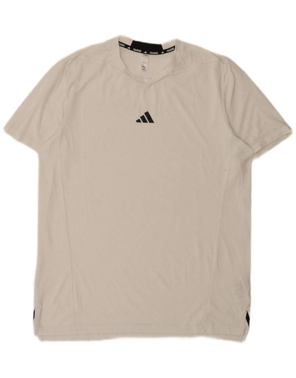 Adidas T-shirt da uomo Top Large in poliestere bianco sportivo