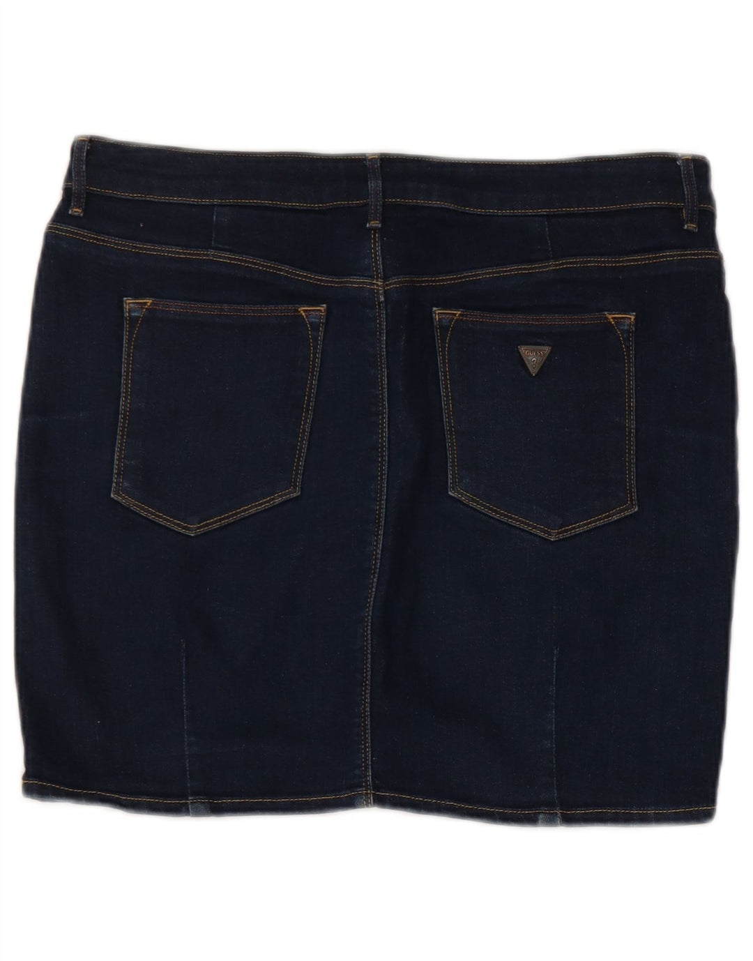 Mini gonna di jeans da donna Guess W29 in cotone blu medio
