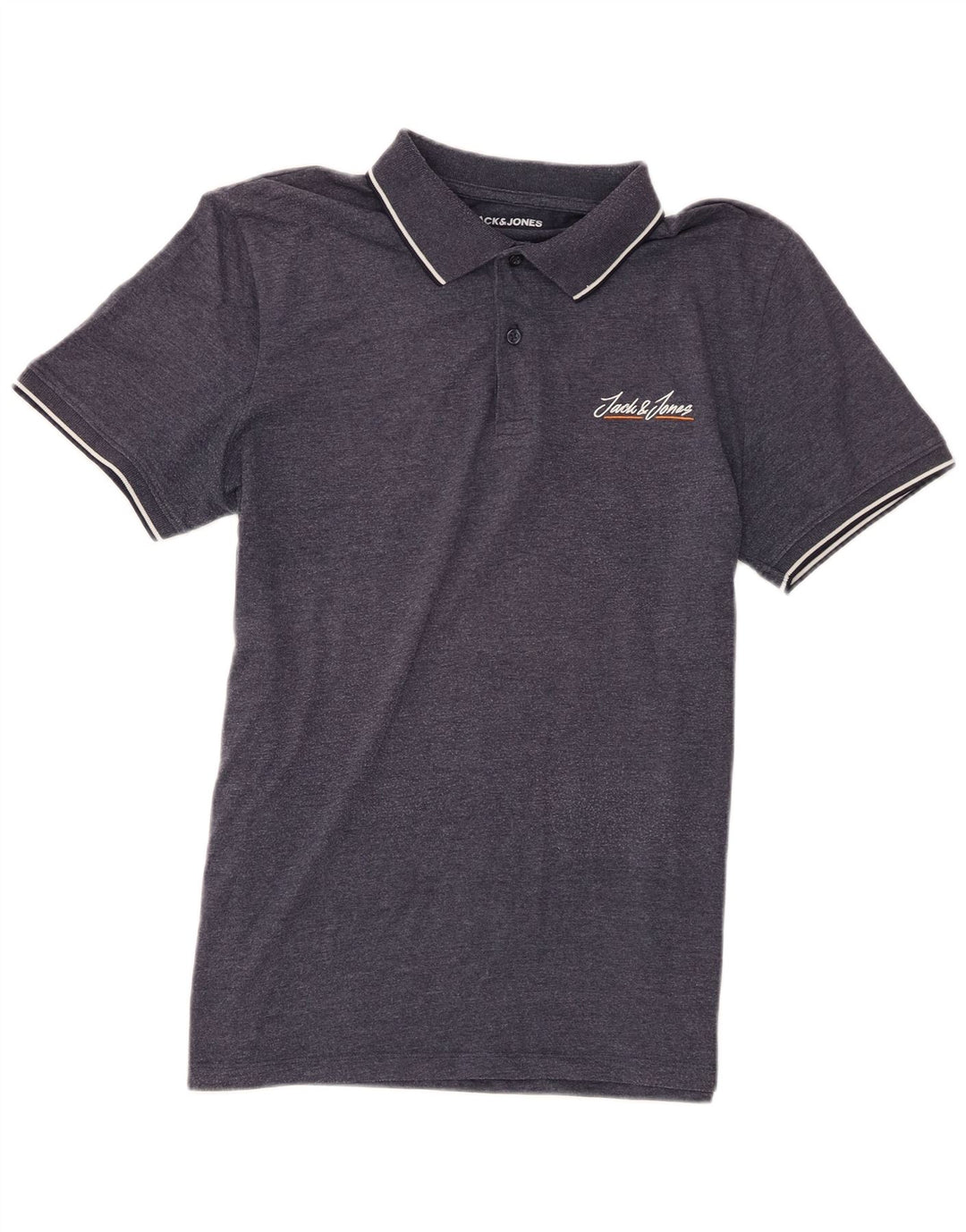 Polo da uomo Jack & Jones in cotone screziato blu navy medio