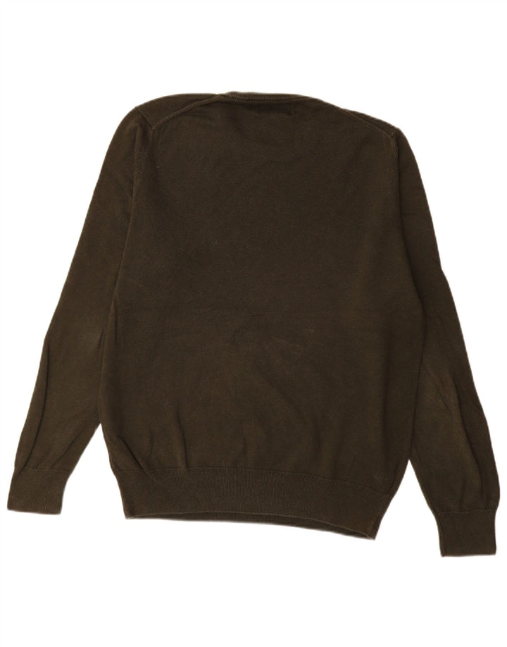 Maglione maglione girocollo da uomo Marks & Spencer in cotone kaki medio