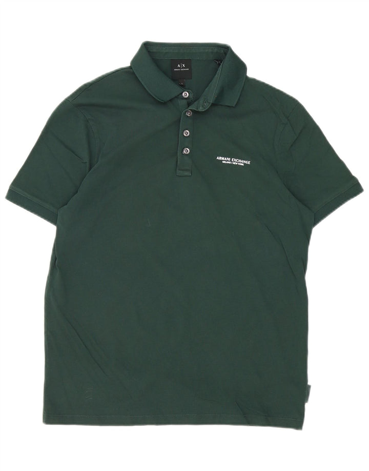 Polo Armani Exchange Uomo Piccola in Cotone Verde