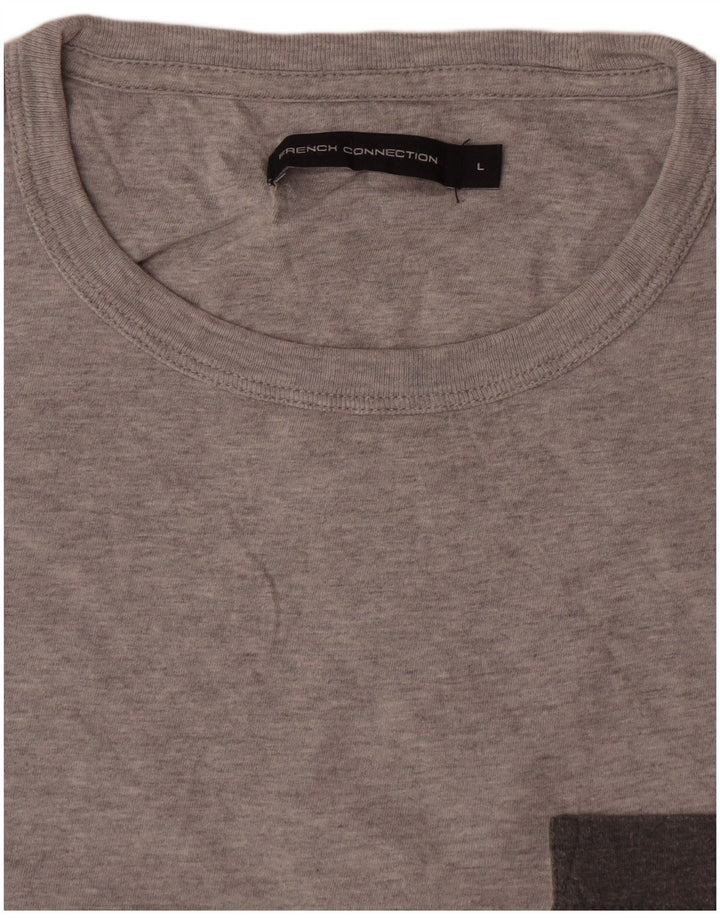 T-shirt da uomo French Connection Top grande in cotone grigio