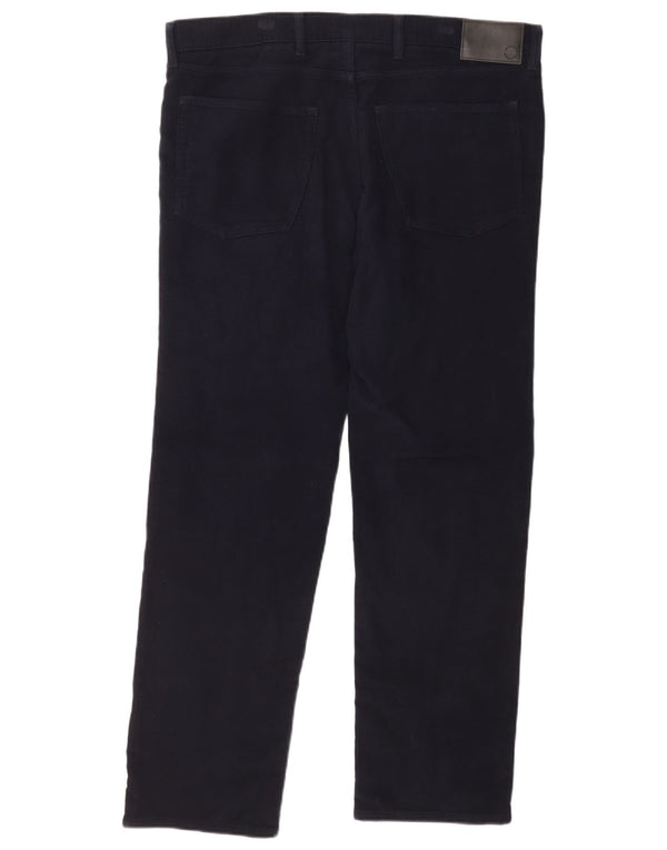 Pantaloni casual vestibilità regolare da uomo Marks & Spencer W38 L31 cotone blu navy