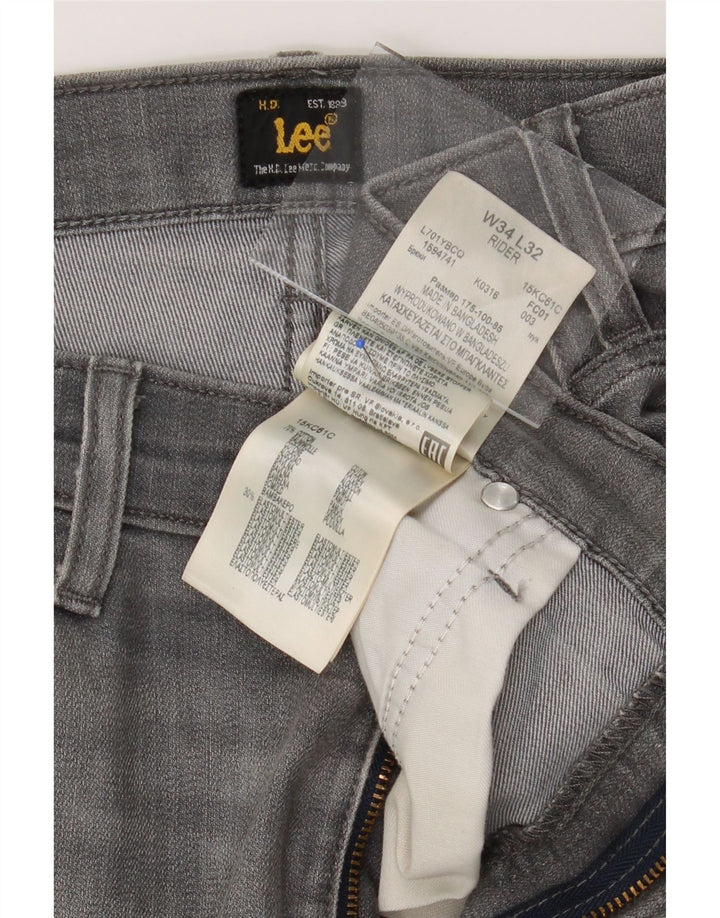 LEE Mens Rider Straight Jeans W34 L29 Grey Cotton Vintage Lee and Second-Hand Lee from Messina Hembry 