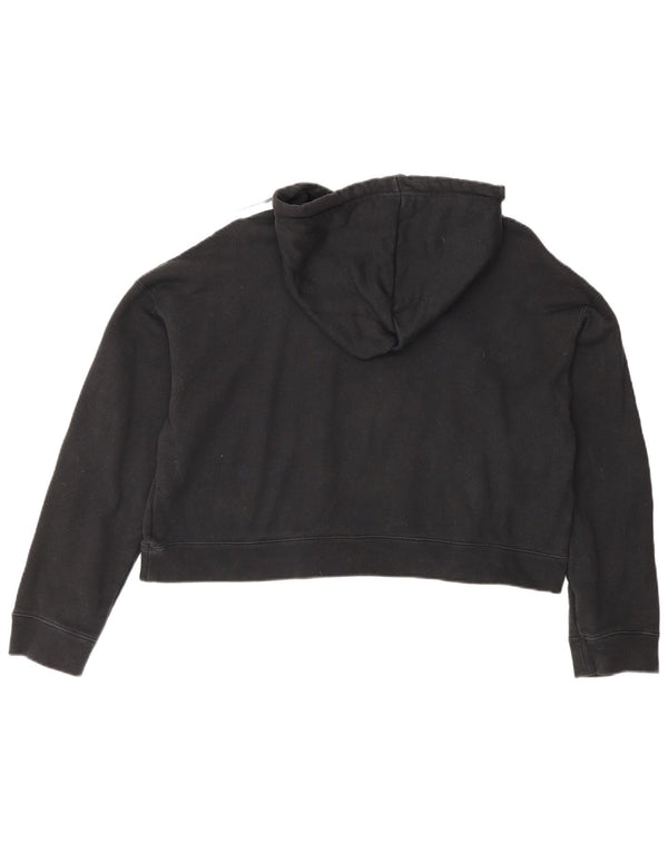 Felpa con cappuccio oversize da donna Adidas UK 12 cotone nero medio