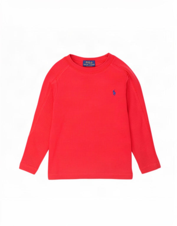 Polo Ralph Lauren Maglia da neonato a maniche lunghe 18-24 mesi in cotone rosso