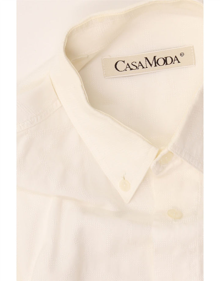 CASA MODA Mens Short Sleeve Shirt Medium White Vintage Casa Moda and Second-Hand Casa Moda from Messina Hembry 