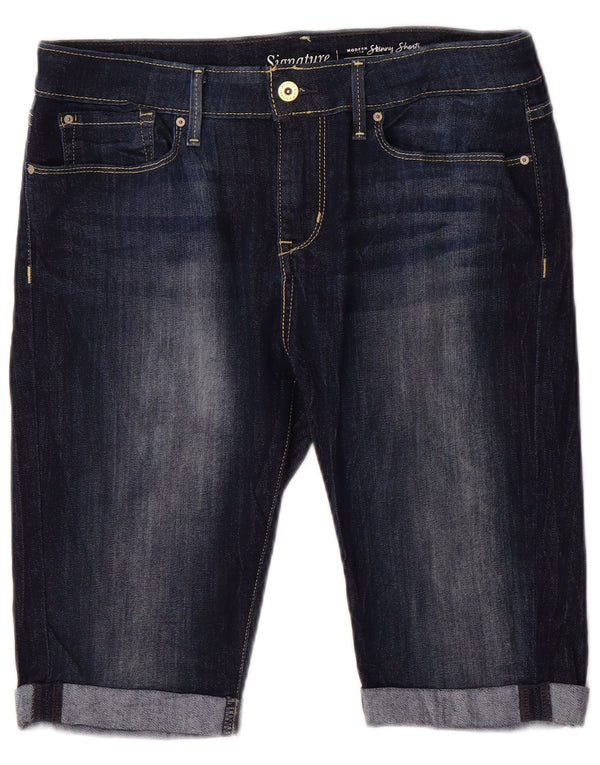 Pantaloncini di jeans skinny firmati Levi's da donna US 12 Large W31 Blu navy