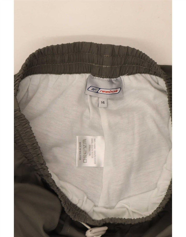 Pantaloni della tuta da ragazzo Reebok 13-14 anni in poliestere kaki