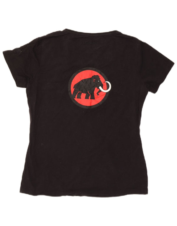 T-shirt grafica da donna Mammut Top UK 16 grande cotone nero