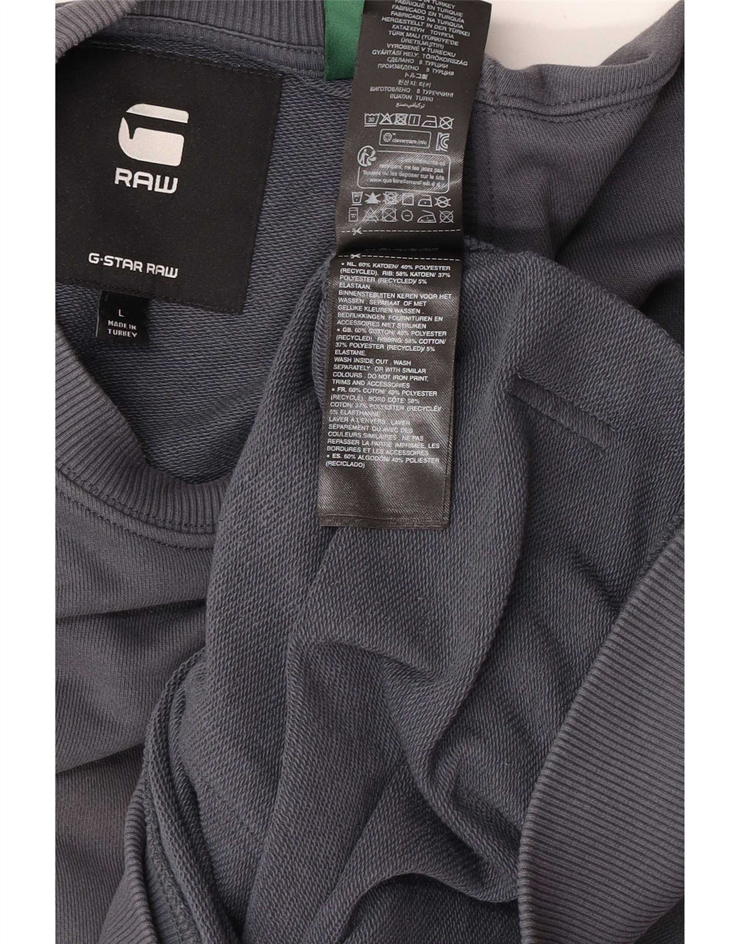 Felpa da uomo G-Star Maglione grande in cotone grigio
