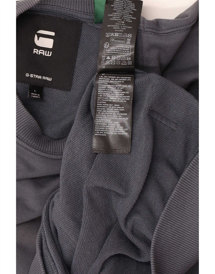 Felpa da uomo G-Star Maglione grande in cotone grigio