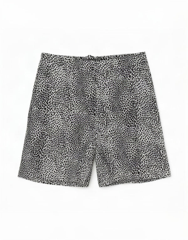 Pantaloncini chino da donna Marks & Spencer UK 16 Large W34 Nero Stampa animalier