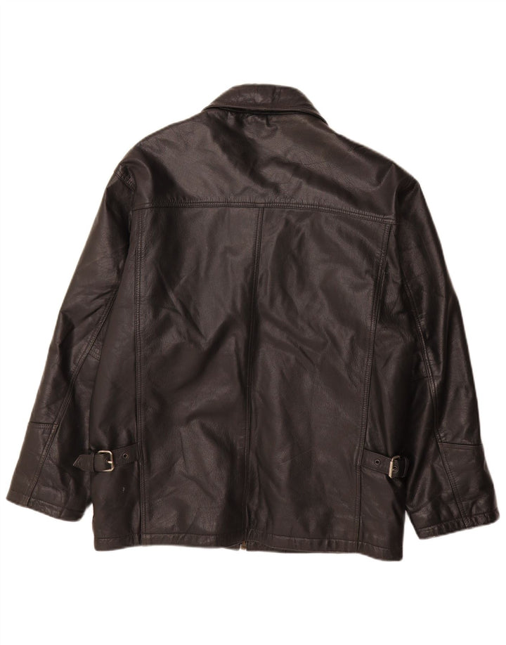 Giacca in pelle vintage da uomo UK 38 in pelle nera media