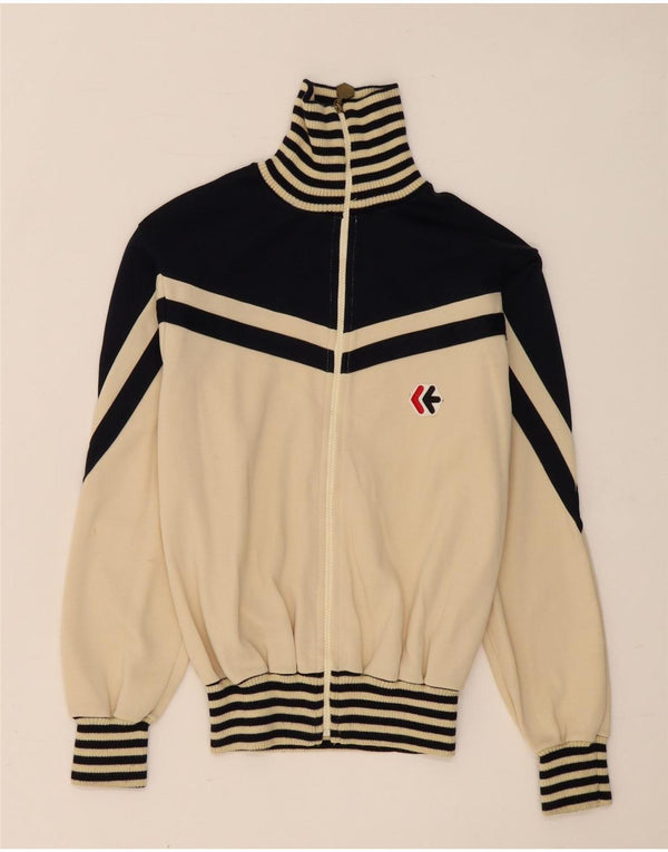 Giacca da tuta da donna vintage UK 14 Colorblock beige medio