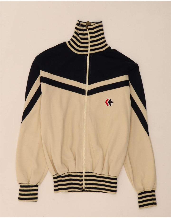 Giacca da tuta da donna vintage UK 14 Colorblock beige medio