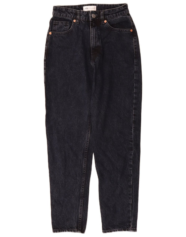 Jeans affusolati a vita alta da donna Zara EU 34 2XS W24 L28 Cotone blu navy