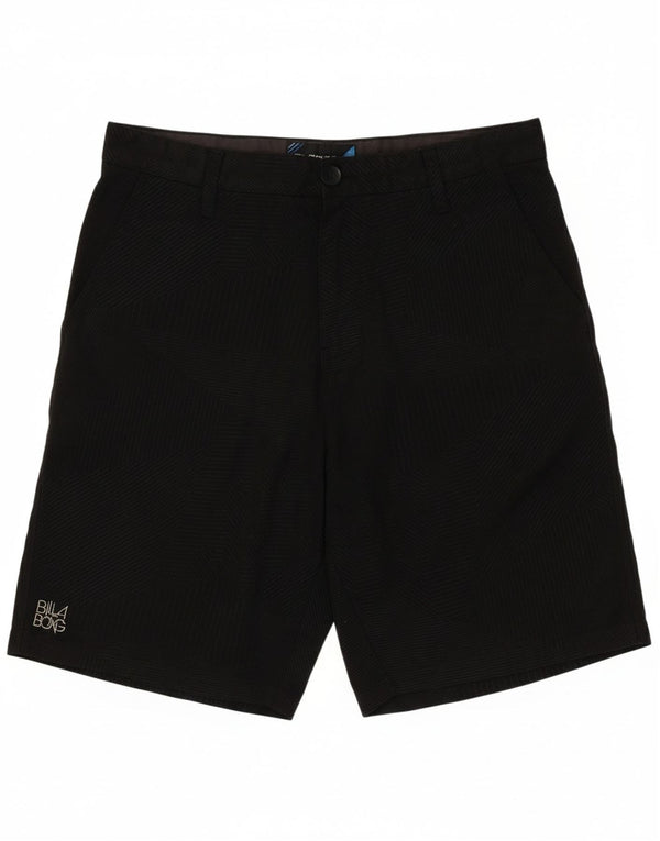 BILLABONG Mens Chino Shorts W32 Medium Black Pinstripe Polyester