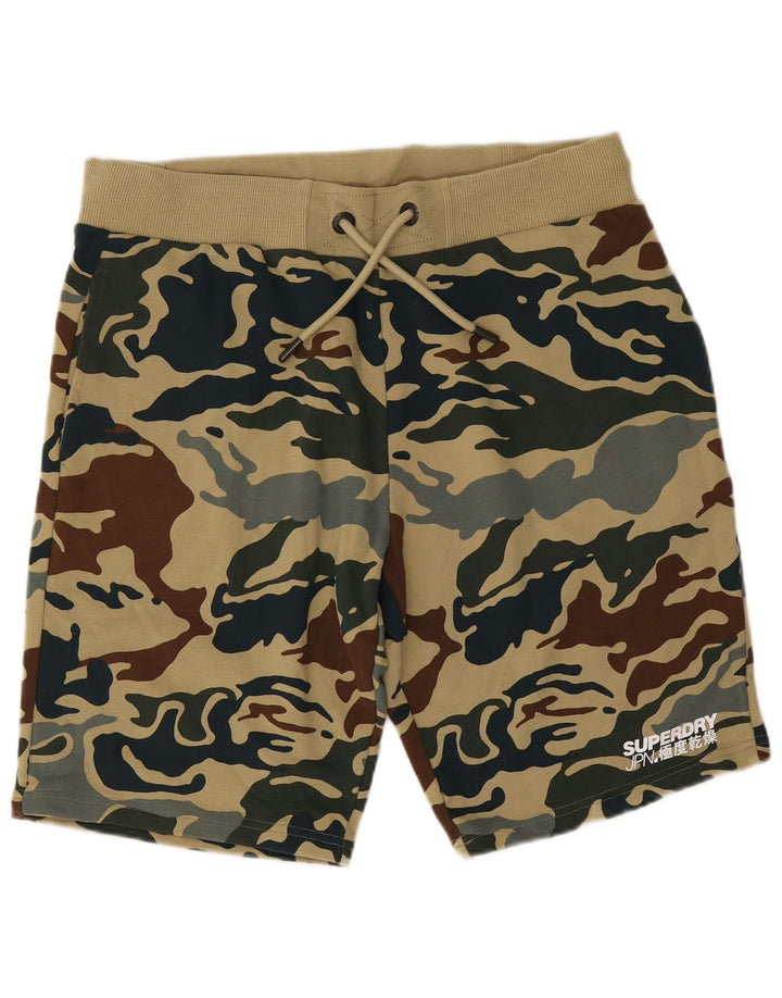 Pantaloncini sportivi da uomo Superdry XL in cotone mimetico multicolore