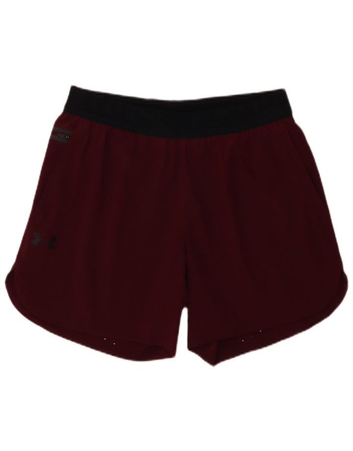 Pantaloncini sportivi da uomo Under Armour grandi in poliestere color block bordeaux