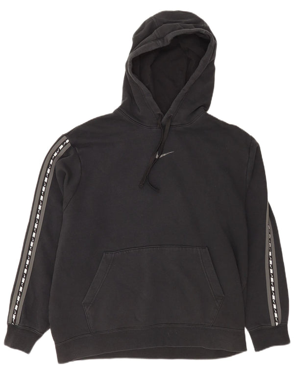 Felpa con cappuccio grafica oversize da donna Nike UK 14 Large Black Cotton Sports