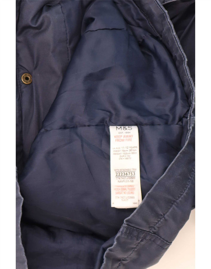 Parka con cappuccio Marks & Spencer per ragazze 11-12 anni in poliestere blu navy