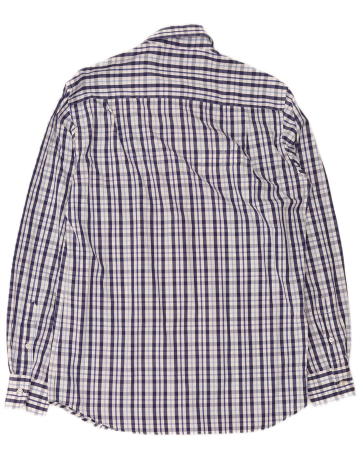 Camicia a quadri da uomo Paul & Shark in cotone a quadri blu medio