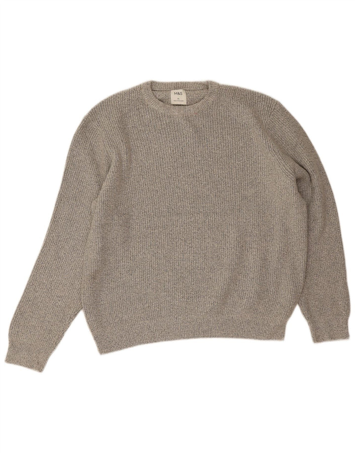 Maglione maglione girocollo da uomo Marks & Spencer XL grigio poliammide