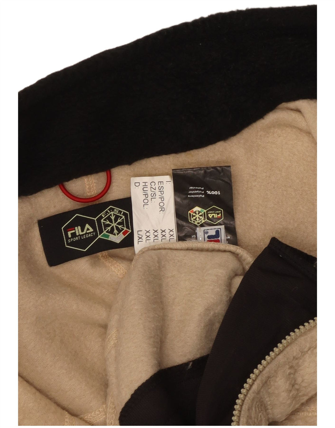 Giacca in pile da uomo Fila UK 40 Large Beige Poliestere