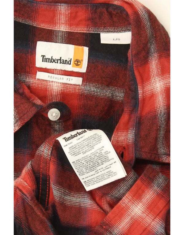 Timberland Camicia da uomo in flanella vestibilità regolare, grande cotone a quadri blu navy