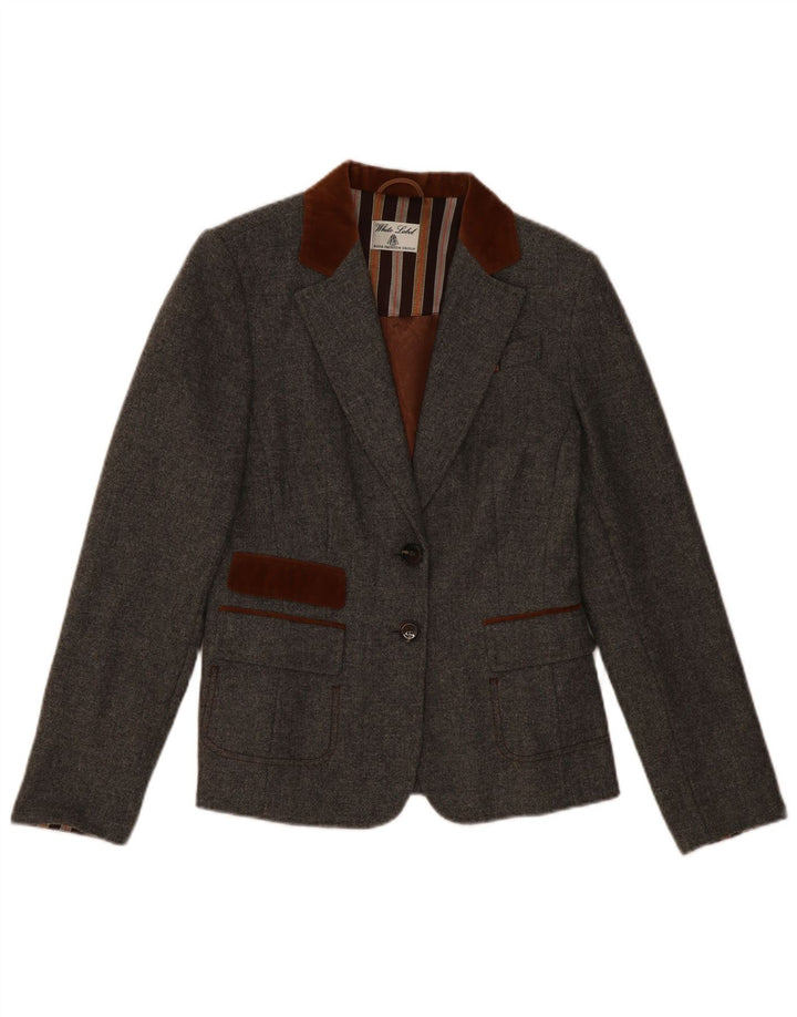 Giacca blazer a 2 bottoni da donna White Label UK 10 Small Grey Colourblock