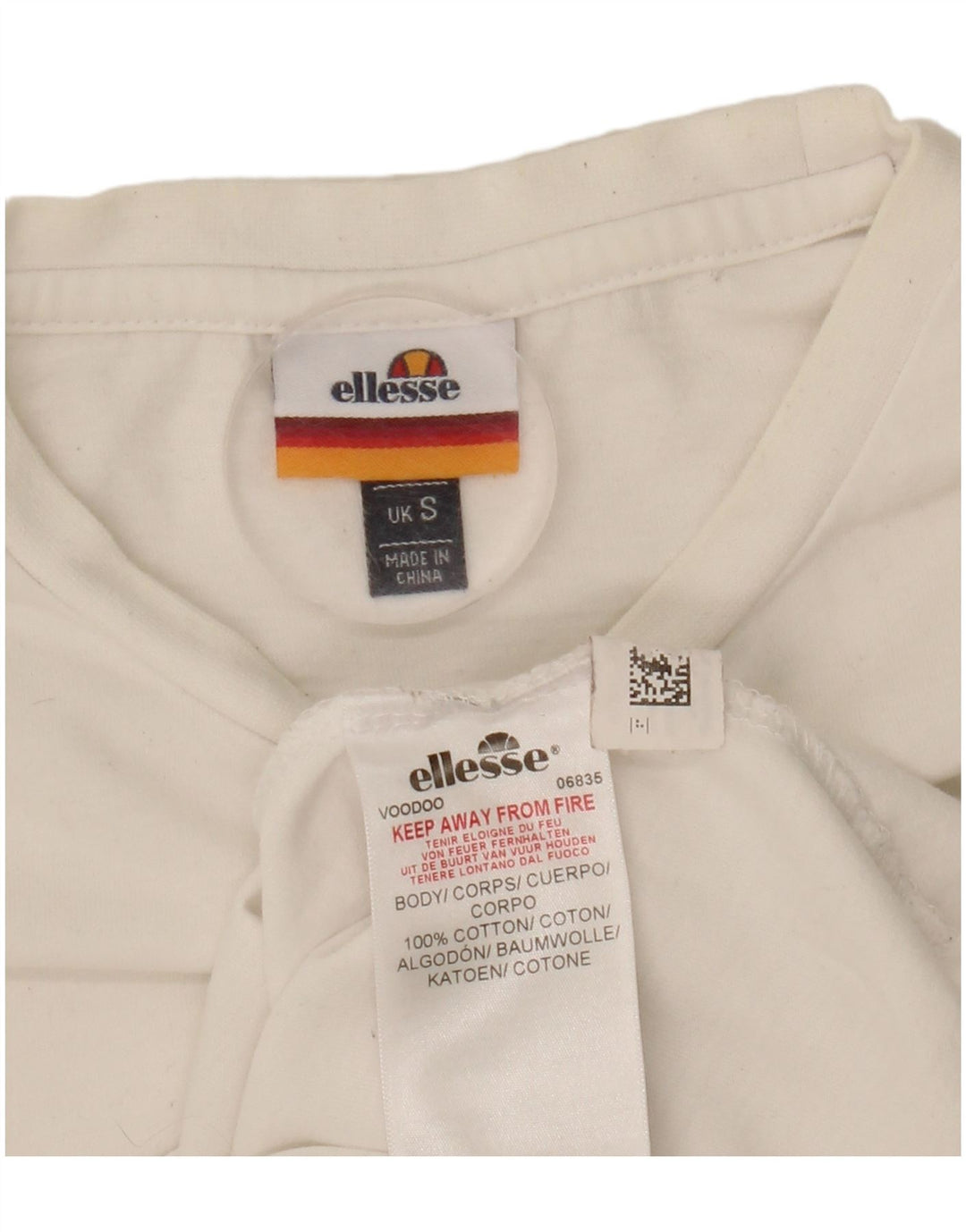 T-shirt da donna Ellesi Top UK 10 piccola in cotone bianco