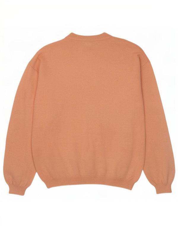 Maglione maglione girocollo da donna vintage UK 12 lana rosa medio