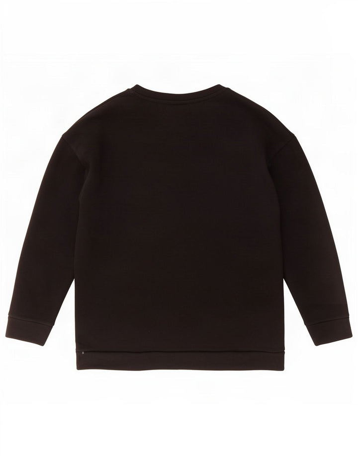 Felpa con grafica Zara da donna, maglione, UK 10, piccola, nera