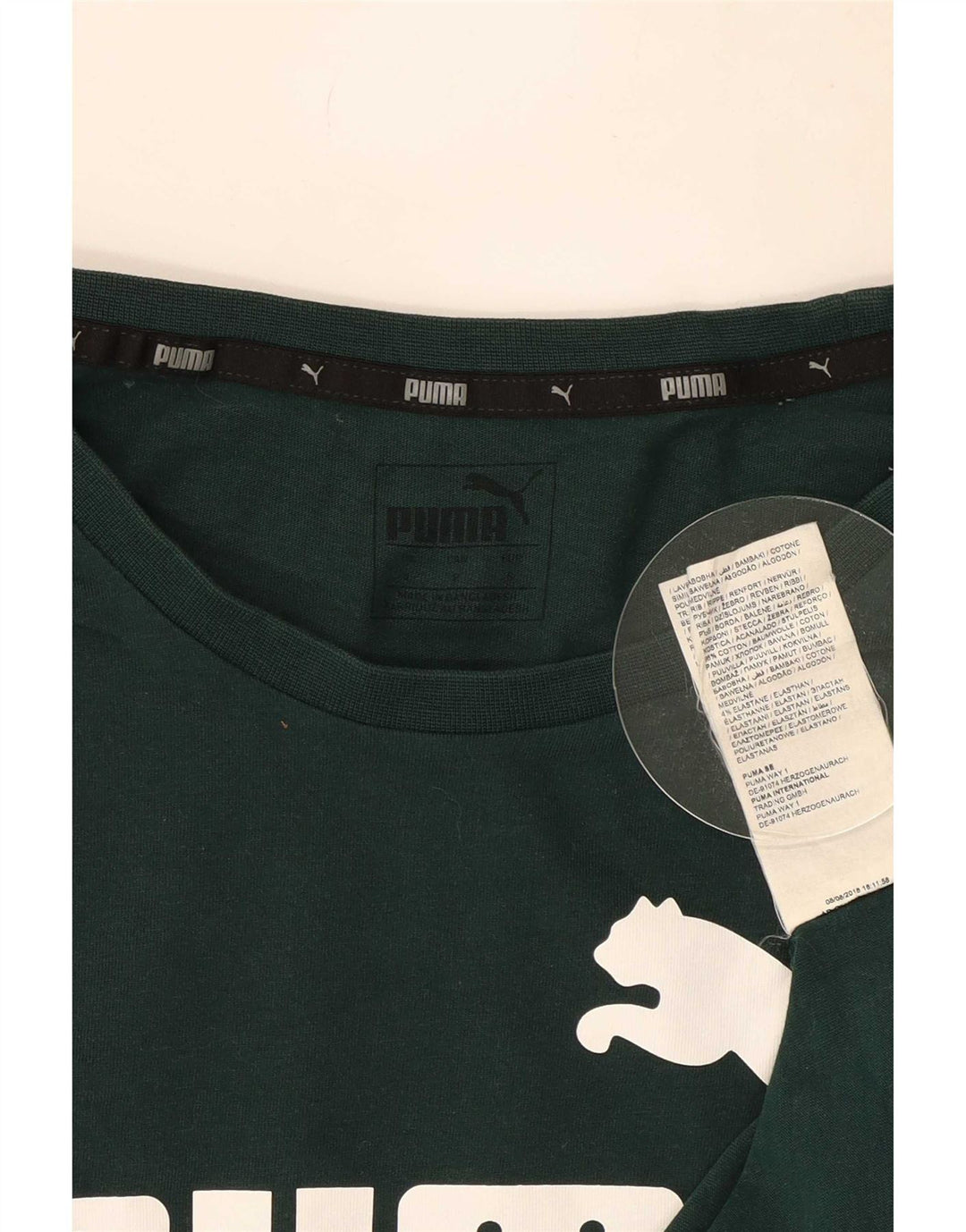 T-shirt grafica da uomo Puma Top Small in cotone verde