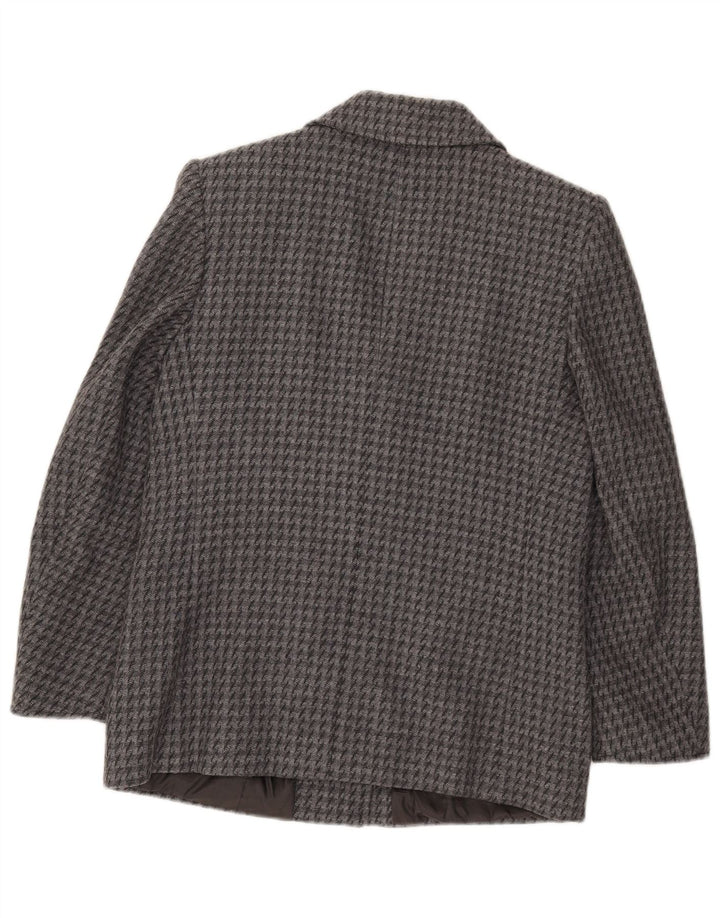 Giacca blazer vintage da donna a 2 bottoni IT 43 pied de poule grigio medio