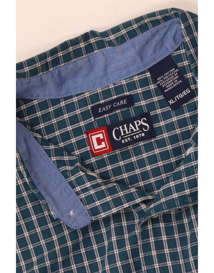 Camicia da uomo Chaps XL in cotone a quadri verdi