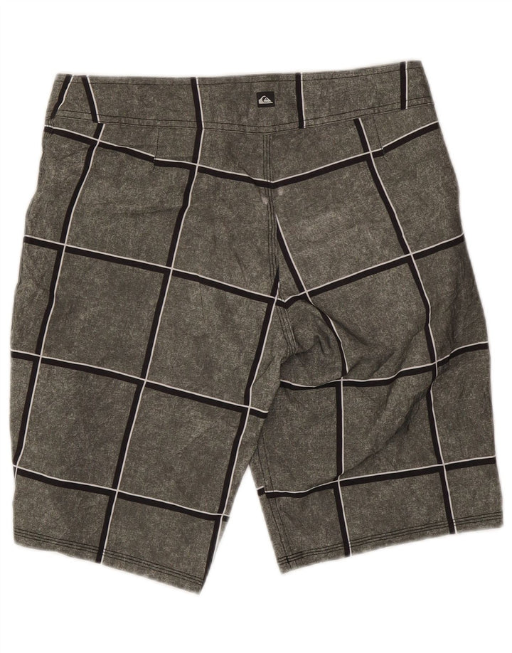 Pantaloncini da bagno da uomo Quiksilver Small Grey Check in poliacrilico