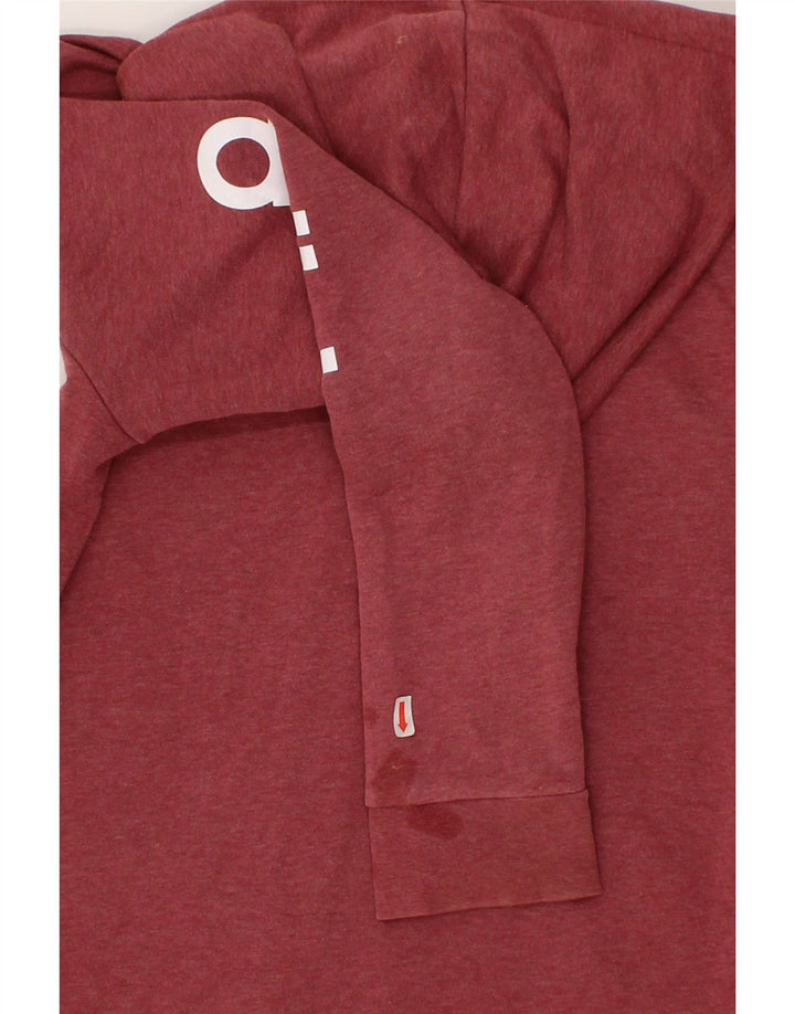 ADIDAS Womens Graphic Zip Hoodie Sweater UK 8/10 Small Red Polyester Vintage Adidas and Second-Hand Adidas from Messina Hembry 