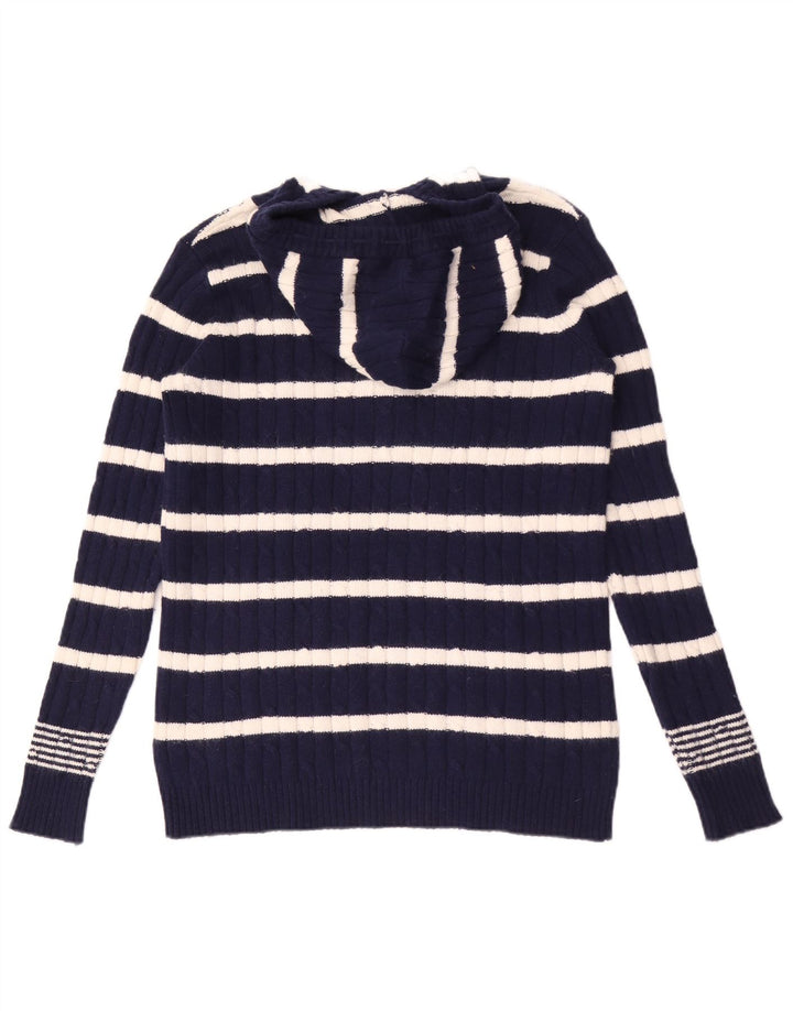 Maglione da donna con collo a bottoni Animal UK 14 Medio a righe blu navy