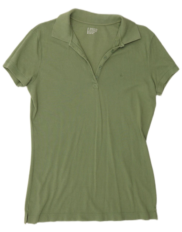Polo da donna Benetton UK 16 grande in cotone verde
