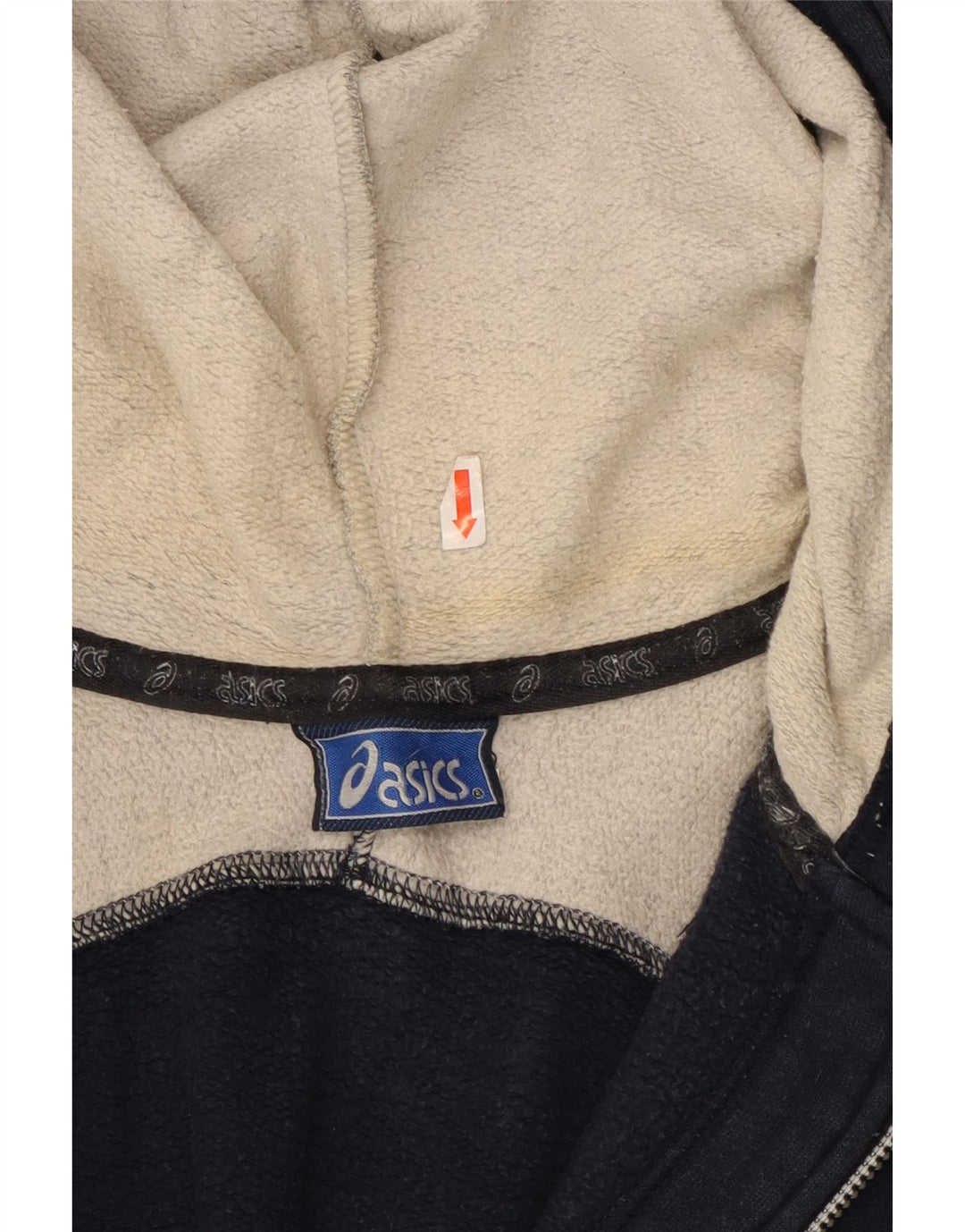 Felpa con cappuccio grafica da uomo Asics con zip e collo, 2XL, colore blu navy